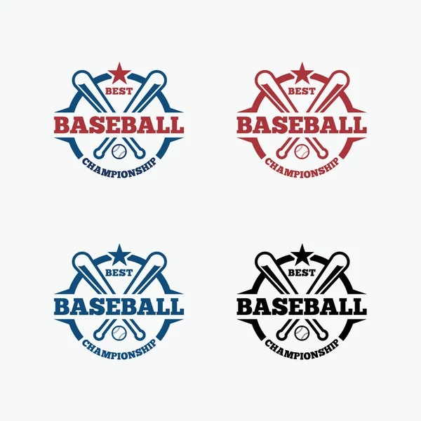 Emblema Beisebol Modelo Logotipo Design Vector — Vetor de Stock
