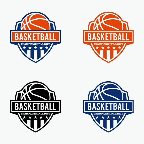 Basketball Etiketleri Logo Vektör Tasarımı — Stok Vektör