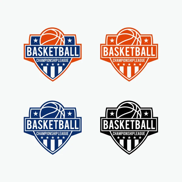 Basketball Etiketleri Logo Vektör Tasarımı — Stok Vektör