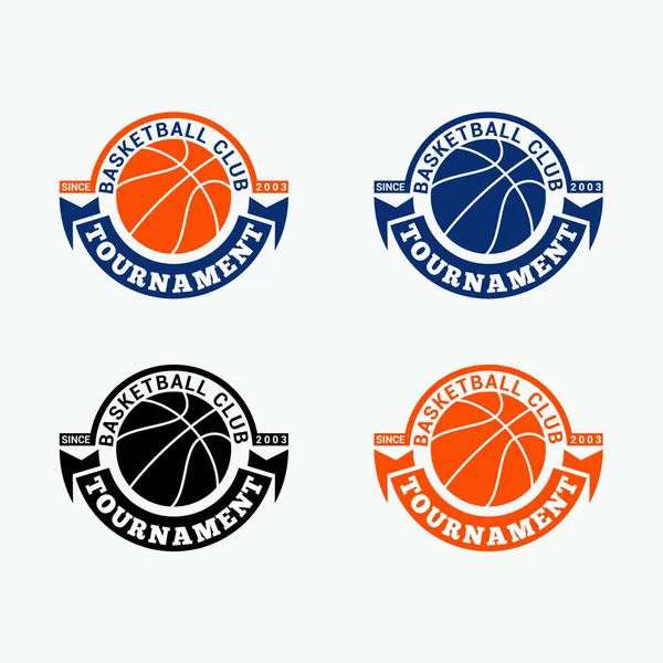 Basketball Etiketleri Logo Vektör Tasarımı — Stok Vektör