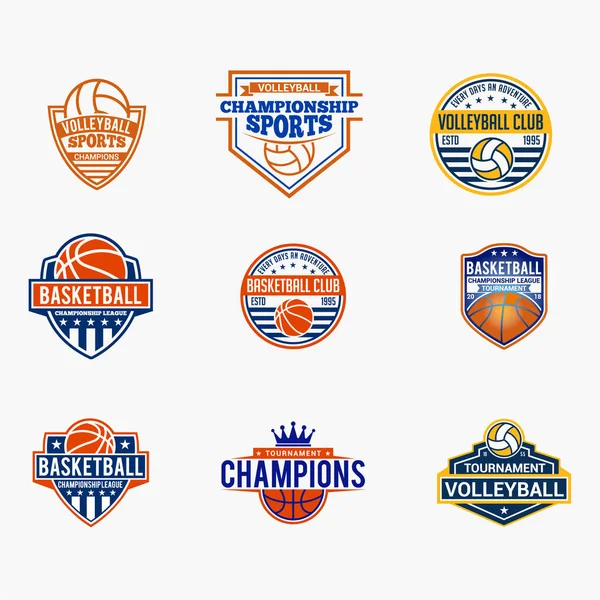 Emblemas Esportes Adesivos Logotipos — Vetor de Stock