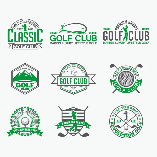 Insignias Golf Pegatinas Logos — Archivo Imágenes Vectoriales