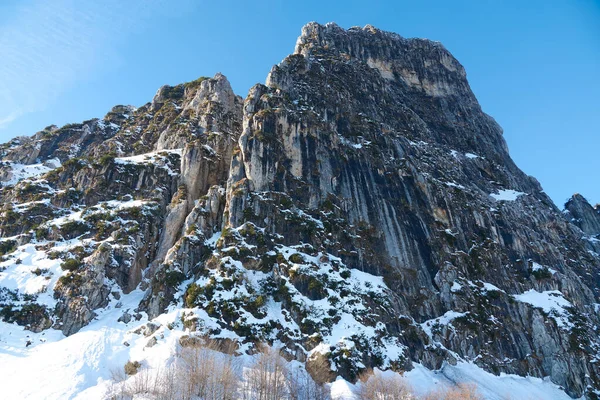 Montaña Nevada Eleva Por Encima Del Alpe Campogrosso Vicenza Italia — Foto de Stock