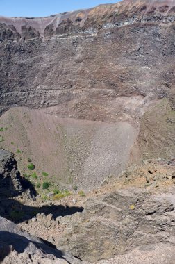 Napoli, İtalya 'daki Vesuvius volkanı krateri.