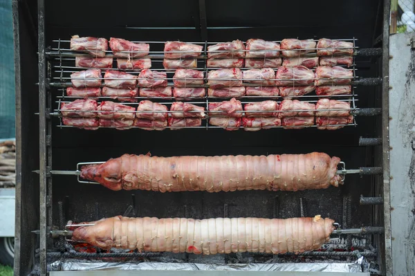Pork on the spit — Stock Photo, Image