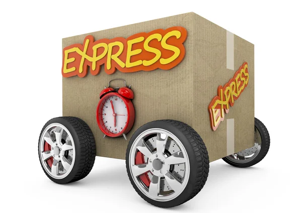 Tekerlekli - hızlı kavramı karton kutu
