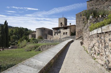 Eski Şehir santa pau, la garrotxa, catalonia güzel manzara,