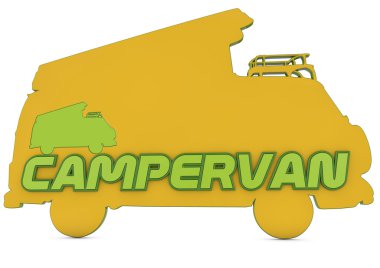 kamp aracına 3D logo