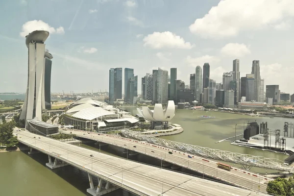 Singapur panorama pohled přes okno — Stock fotografie