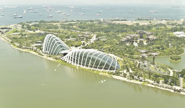 Gardens by the Bay Bird's Eye View — Stock Photo, Image