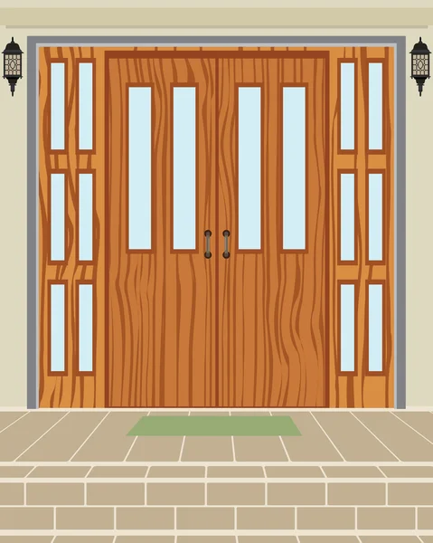 Porte de la maison extérieure — Image vectorielle