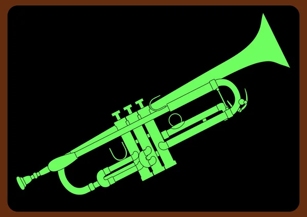 Trompete auf schwarzem Hintergrund — Stockvektor