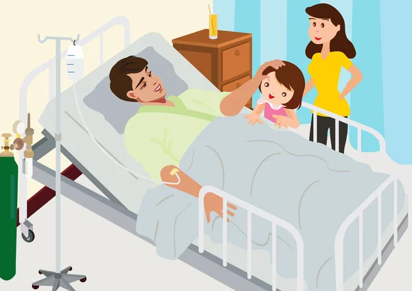 Paciente visitante en el hospital — Vector de stock