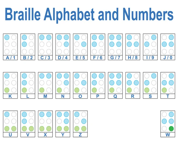Braillovo písmo a číslice — Stockový vektor