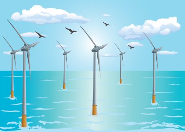 Floating Offshore Wind Turbine clipart