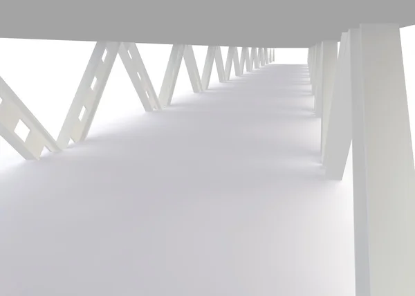 Puente blanco futurista abstracto. Renderizado 3D —  Fotos de Stock