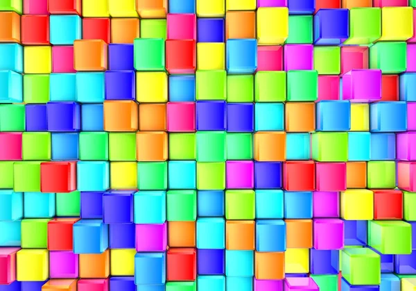 Renkli küpler fütüristik arka plan — Stok fotoğraf