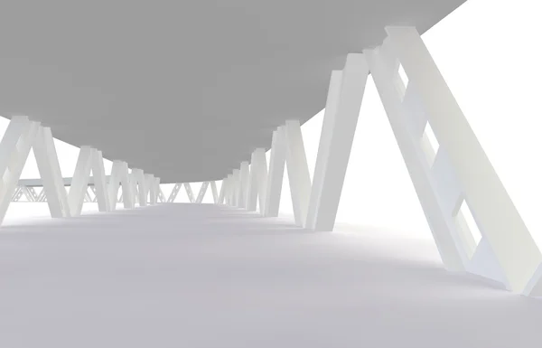Абстрактний футуристичний білий міст. 3D візуалізація — стокове фото