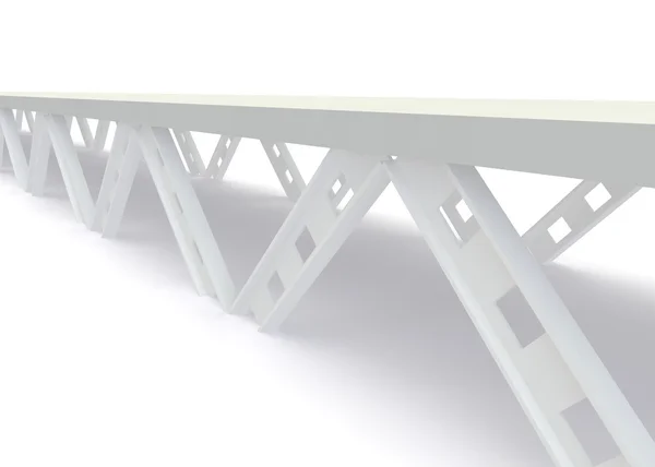 Puente blanco futurista abstracto. Renderizado 3D — Foto de Stock