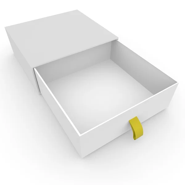 Caja blanca en blanco abierto con cuerda —  Fotos de Stock