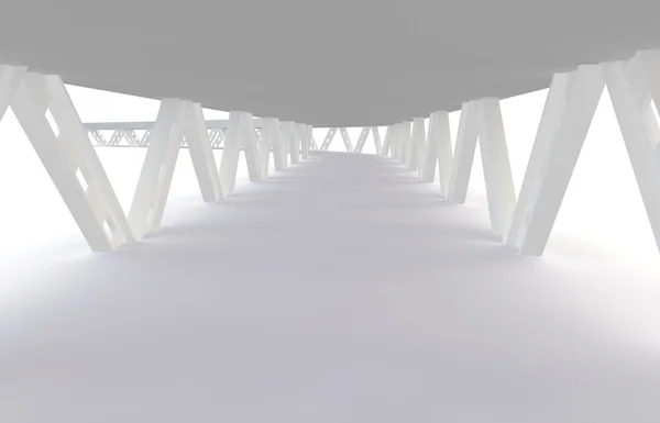 Абстрактний футуристичний білий міст. 3D візуалізація — стокове фото