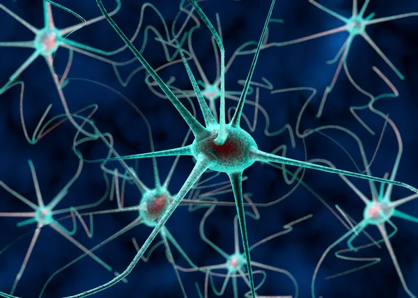 3D απεικόνιση του ένα κύτταρο νεύρων — Φωτογραφία Αρχείου