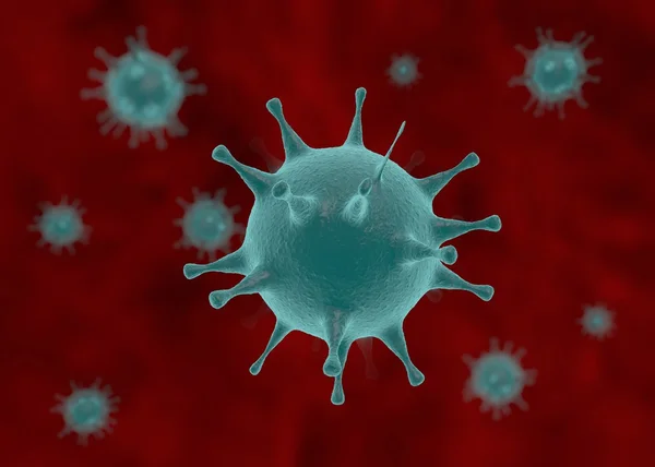 Illustration av virus i infekterade organismen — Stockfoto