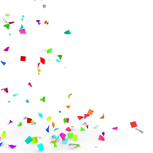 Bright and colorful confetti flying on the floor — Stock Photo, Image