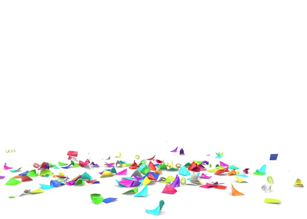 Яскрава і барвиста конфетті лежить на підлозі — стокове фото