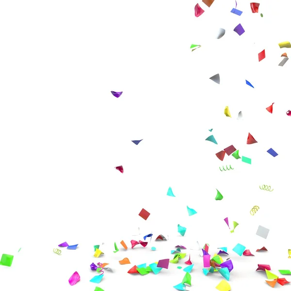 Bright and colorful confetti flying on the floor — Stock Photo, Image