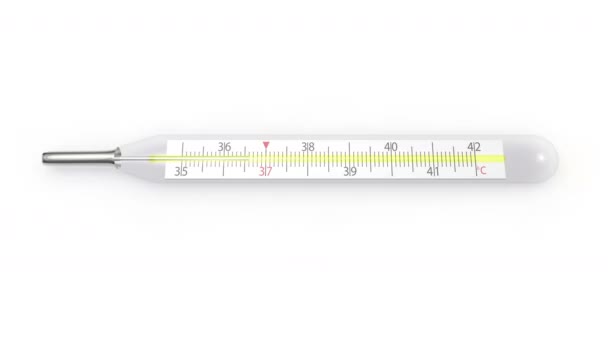 A rise in temperature of the mercury thermometer — Stock Video