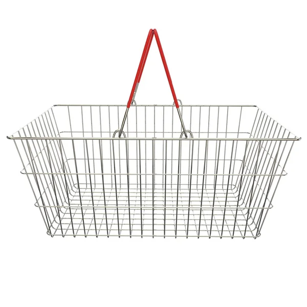 Empty basket with red rubberized handles — Stock Photo, Image