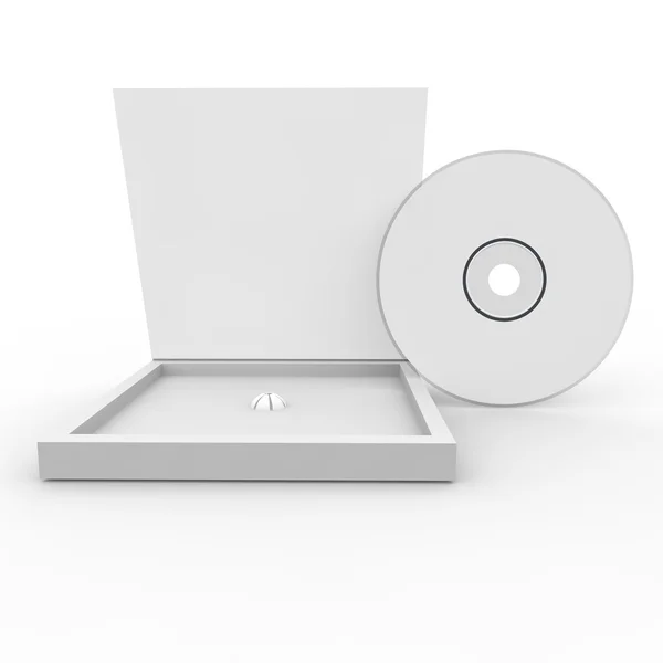 La forma blanca en blanco - el disco en la caja —  Fotos de Stock