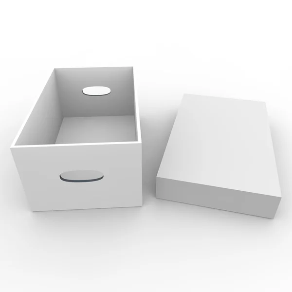 White empty box for storing things and objects — Stock Photo, Image