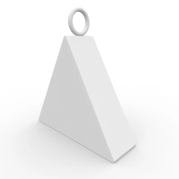 Fehér üres doboz háromszög alakú — Stock Fotó