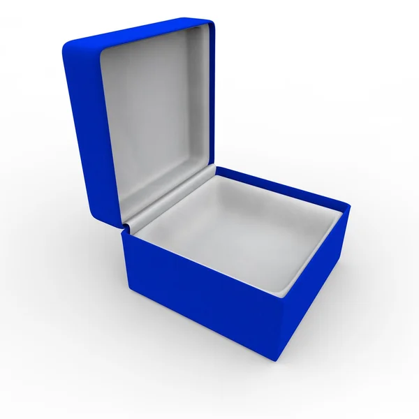 Caja de regalo azul en blanco — Foto de Stock