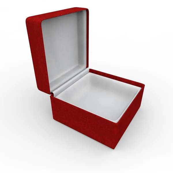 Caja de regalo en blanco rojo — Foto de Stock