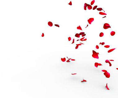 Rose petals falling on a surface clipart