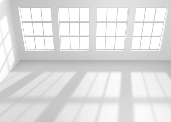 White empty room with windows — Stock Photo, Image