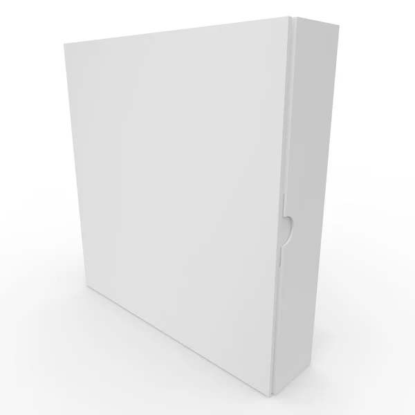 Białe pudełko puste z zapięciem — Zdjęcie stockowe