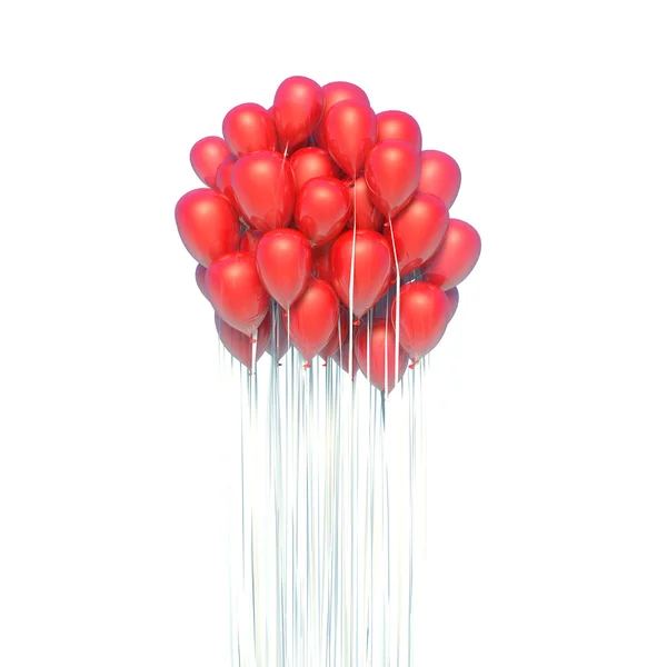 Ein Bündel roter Luftballons — Stockfoto