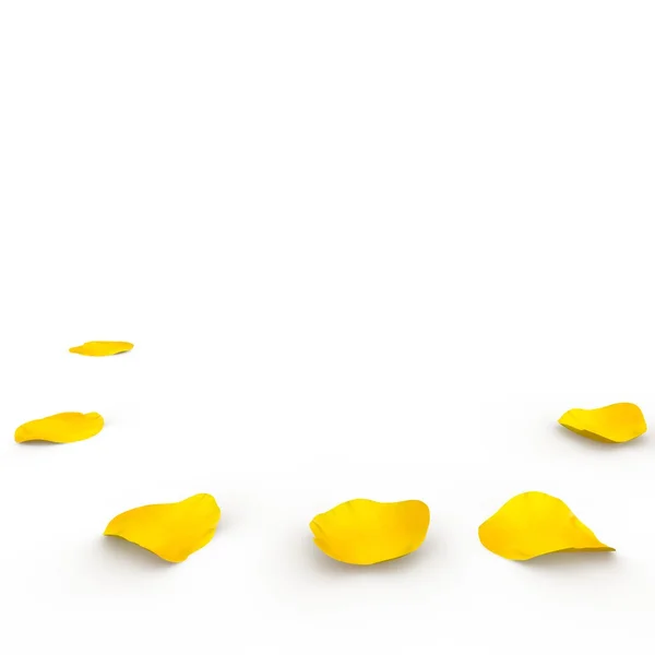 Yellow rose petals fall to the floor — Stock Photo, Image