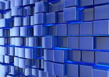 Arka plan. Mavi bir arka plan mavi küpleri