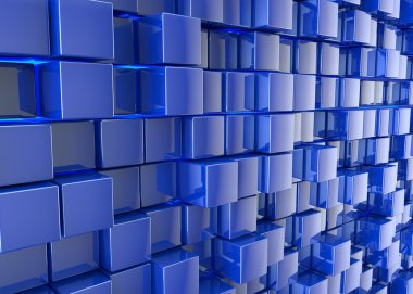 Arka plan. Mavi bir arka plan mavi küpleri