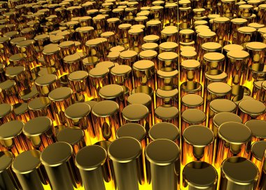 Arka plan. Sarı bir arka plan üzerinde altın silindir