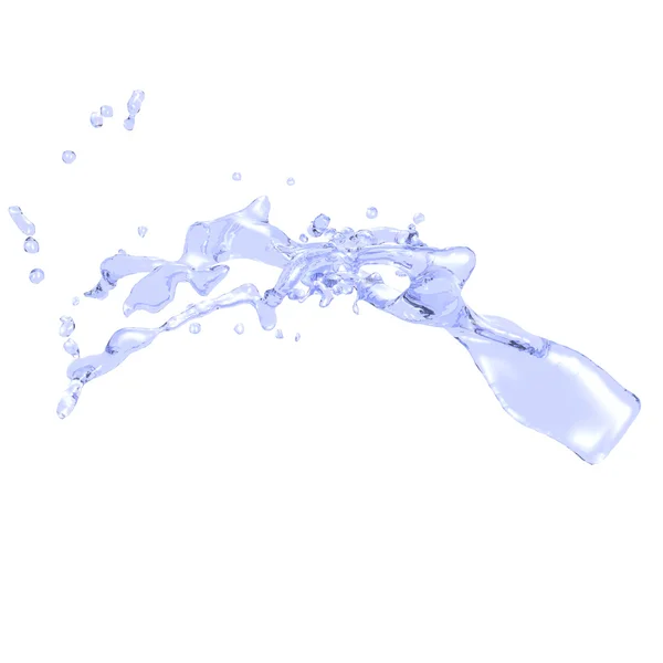 Spuit water op een witte achtergrond — Stockfoto