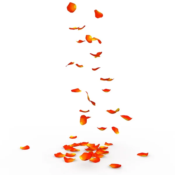 橙色玫瑰花瓣掉在地上 — 图库照片