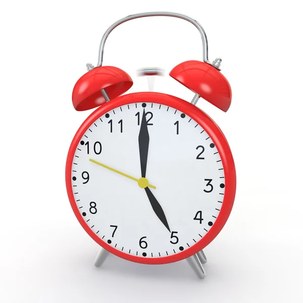 Red alarm clock on an isolated background — Stock Photo, Image