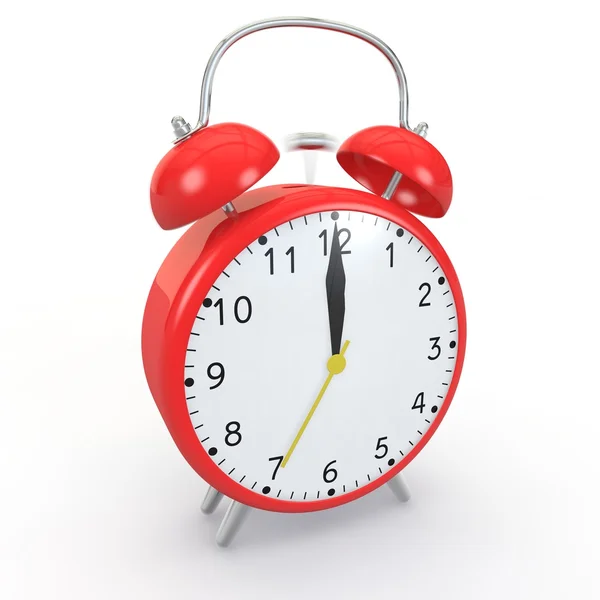 Red alarm clock on an isolated background — Stock Photo, Image