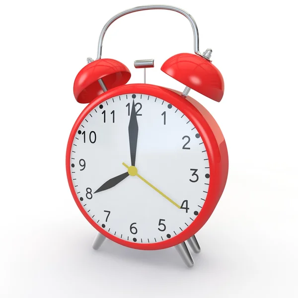 Red alarm clock on an isolated background — Stock Photo, Image